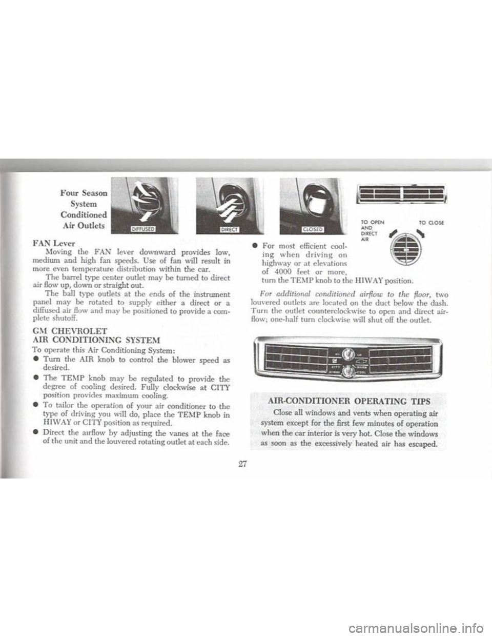 CHEVROLET CAMARO 1968  Owners Manual 