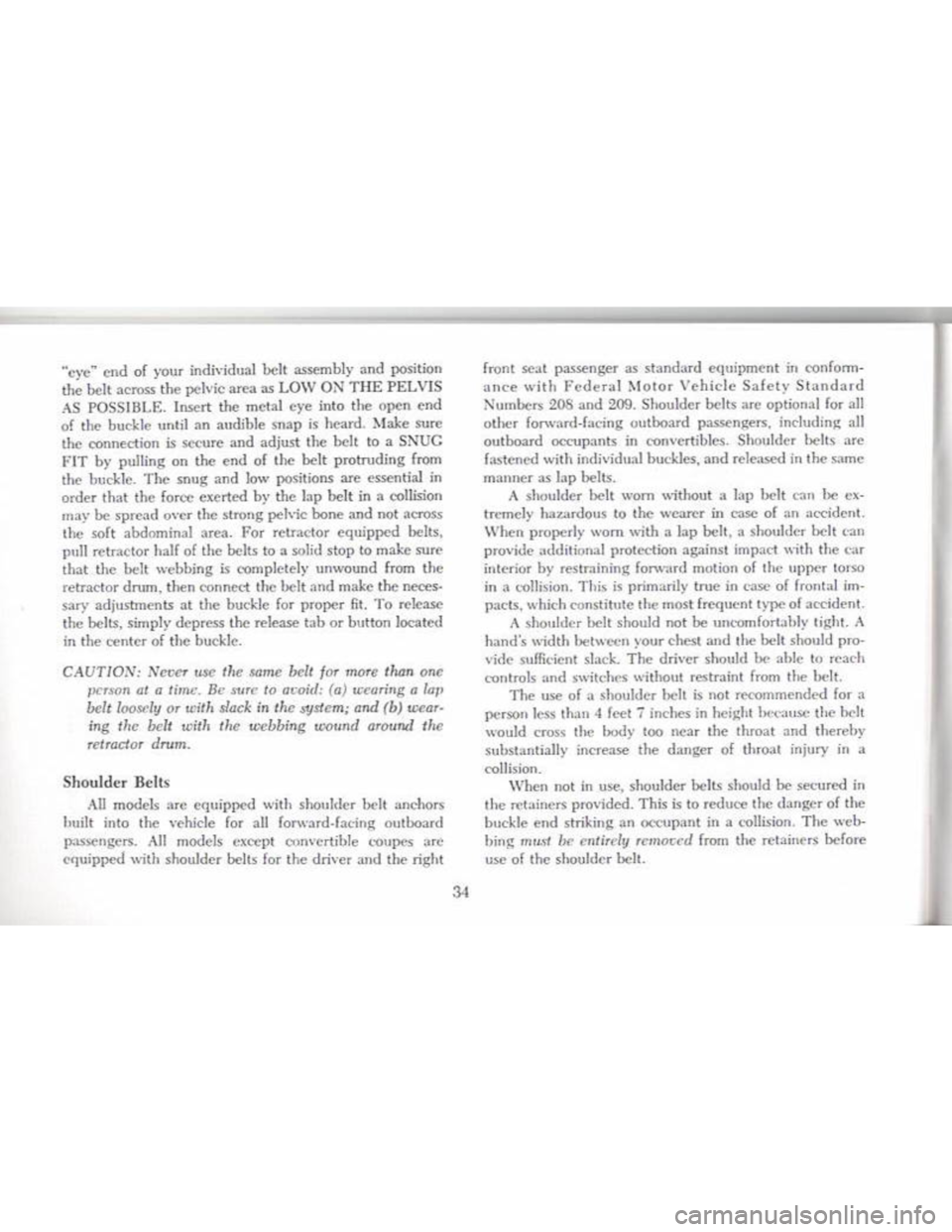 CHEVROLET CAMARO 1968  Owners Manual 