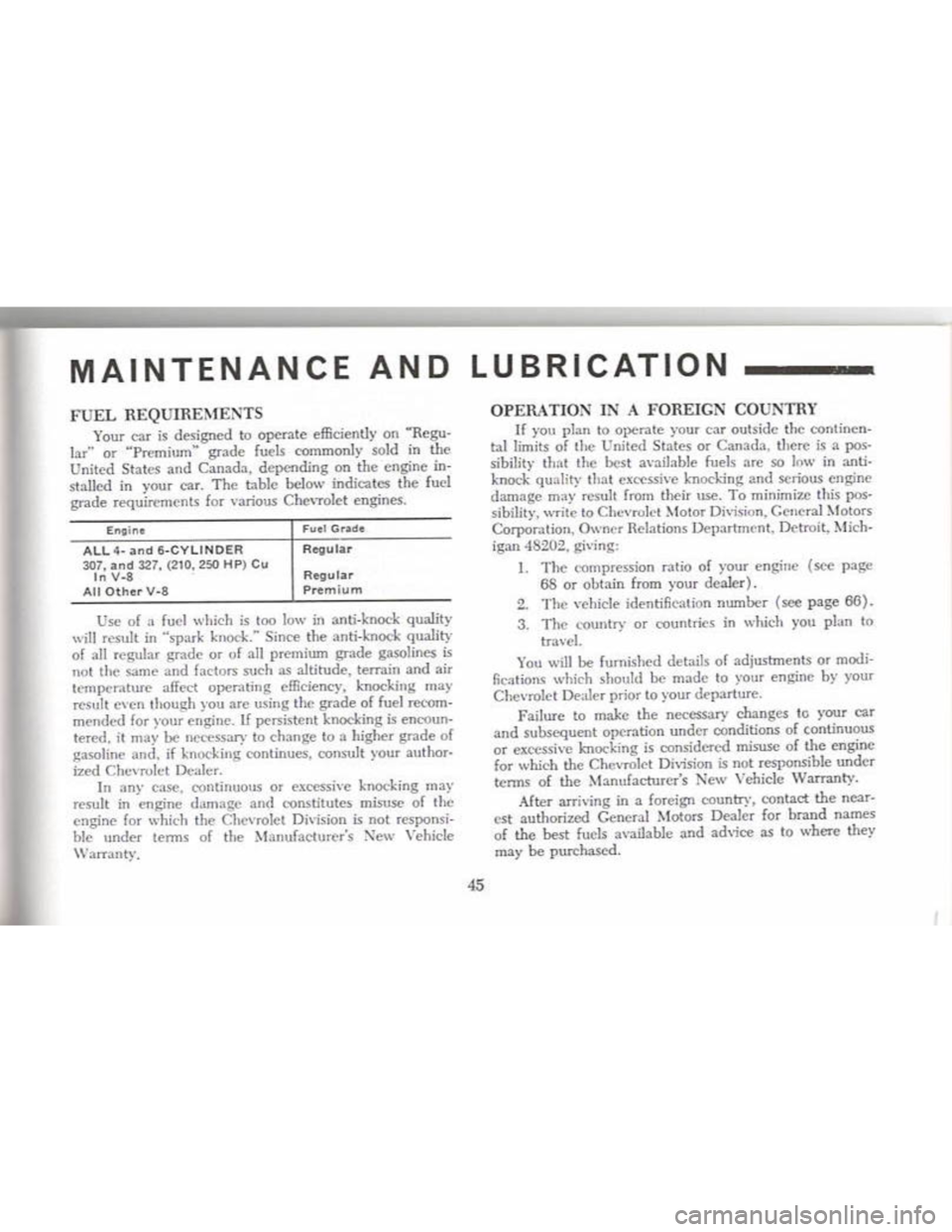 CHEVROLET CAMARO 1968  Owners Manual 