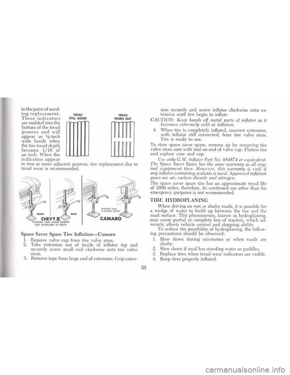 CHEVROLET CAMARO 1968  Owners Manual 