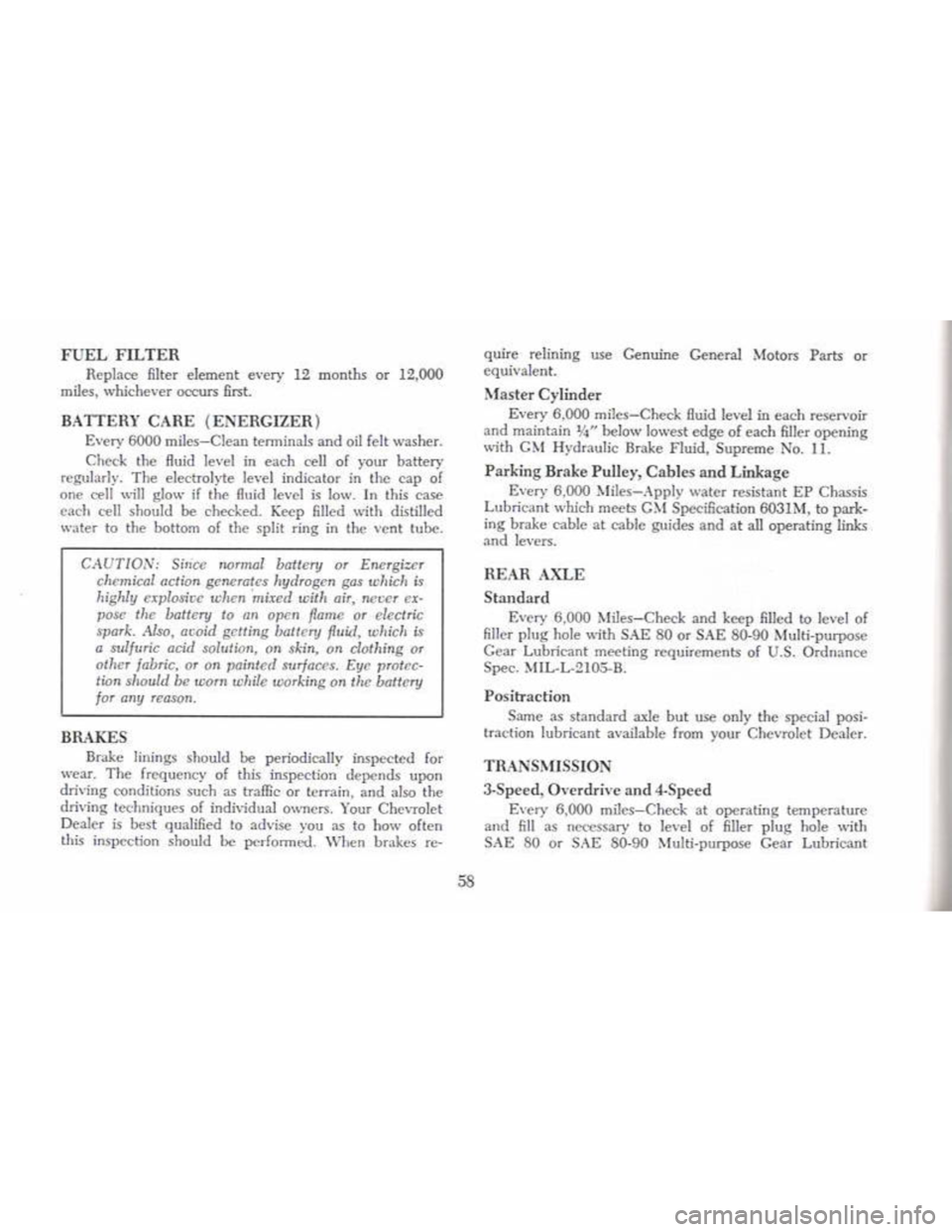 CHEVROLET CAMARO 1968  Owners Manual 