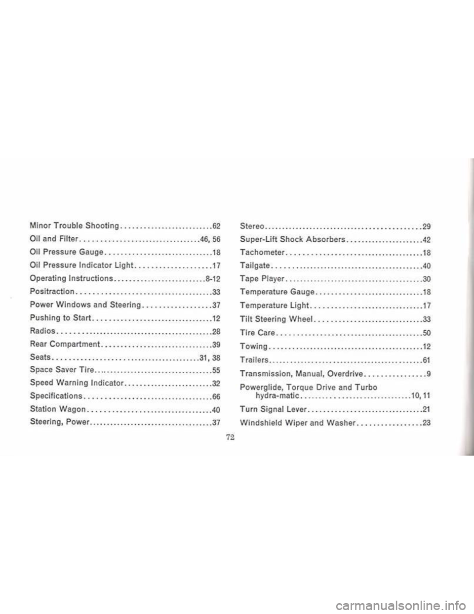 CHEVROLET CAMARO 1968  Owners Manual 