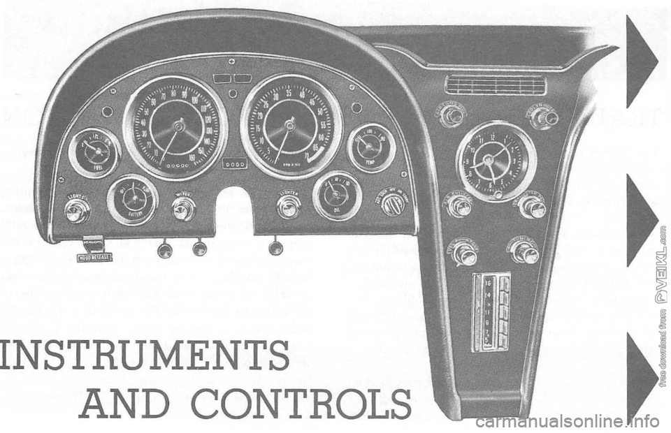 CHEVROLET CORVETTE 1964  Owners Manual INSTRUMENTS AND  CONTROLS    