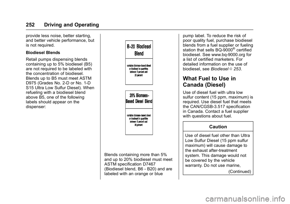 CHEVROLET CRUZE HATCHBACK 2017  Owners Manual Chevrolet Cruze Owner Manual (GMNA-Localizing-U.S./Canada/Mexico-
9803785) - 2017 - CRC - 4/13/16
252 Driving and Operating
provide less noise, better starting,
and better vehicle performance, but
is 