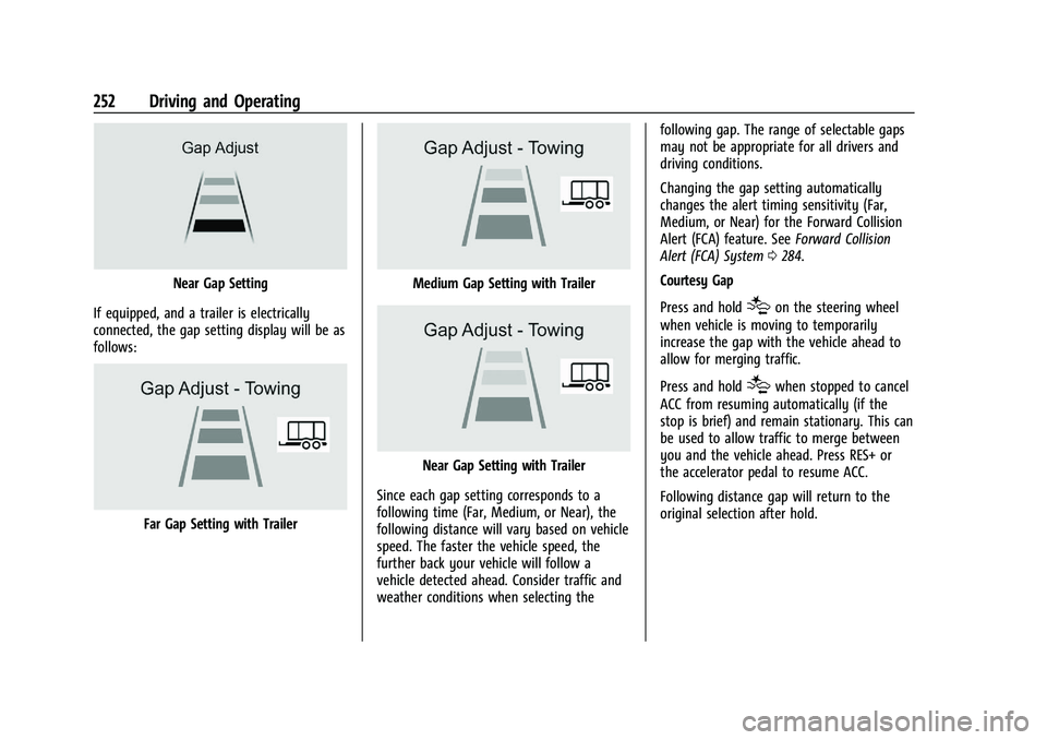 CHEVROLET SILVERADO 1500 2023  Owners Manual Chevrolet Silverado 1500 Owner Manual (GMNA-Localizing-U.S./Canada/
Mexico/Paraguay-16515119) - 2023 - CRC - 6/2/22
252 Driving and Operating
Near Gap Setting
If equipped, and a trailer is electricall