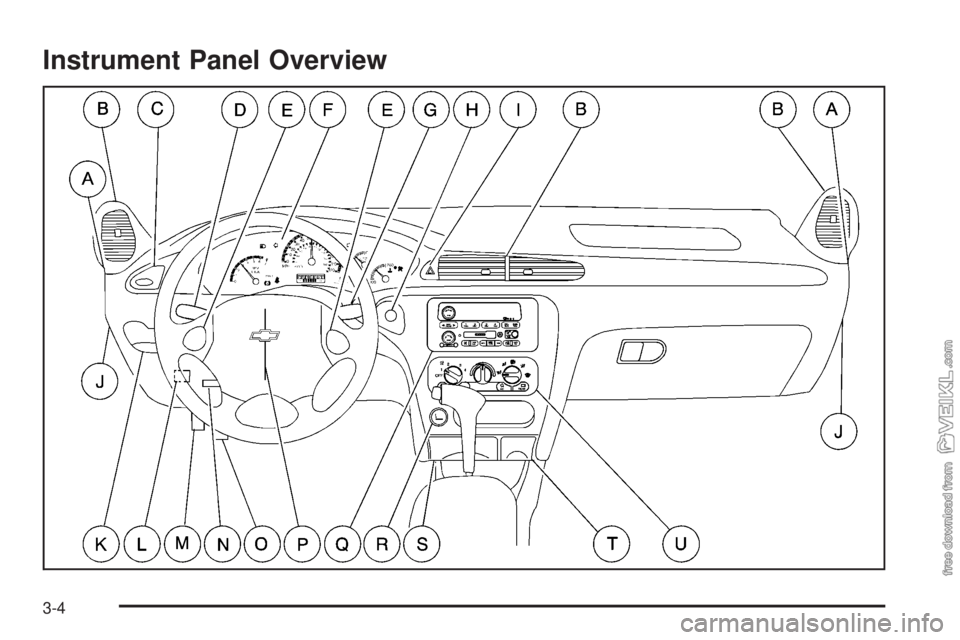 CHEVROLET CLASSIC 2005  Owners Manual Instrument Panel Overview
3-4 