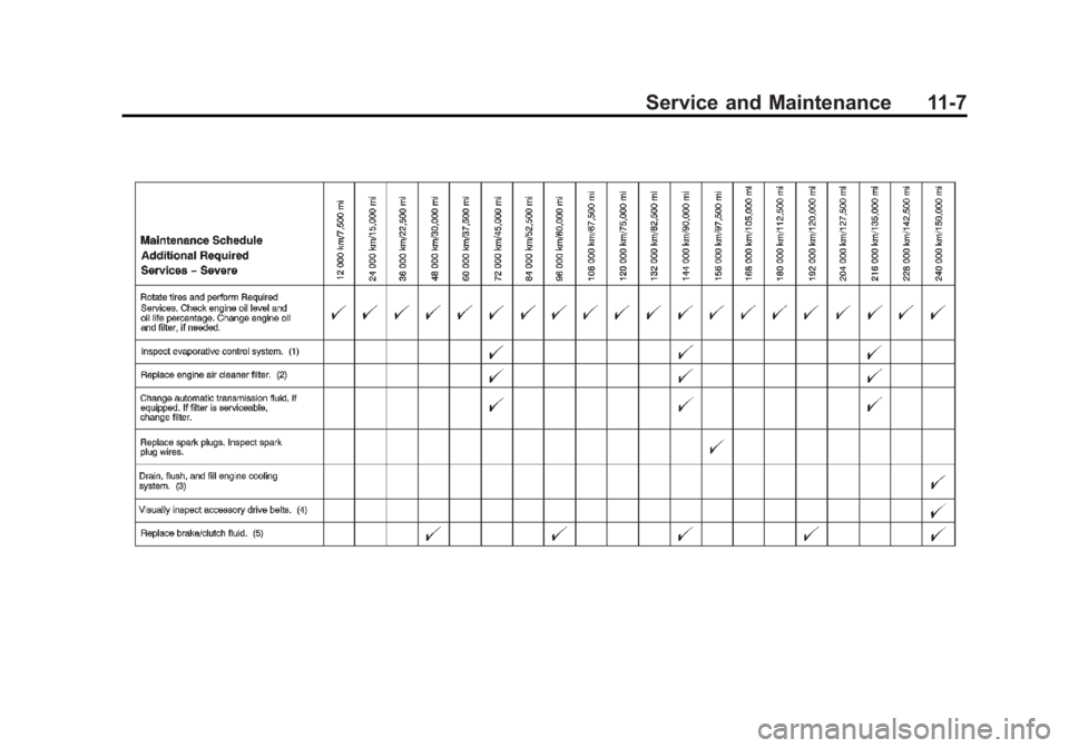 CHEVROLET ORLANDO 2015  Owners Manual Black plate (7,1)Chevrolet Orlando Owner Manual - 2013 - CRC - 6/5/12
Service and Maintenance 11-7 