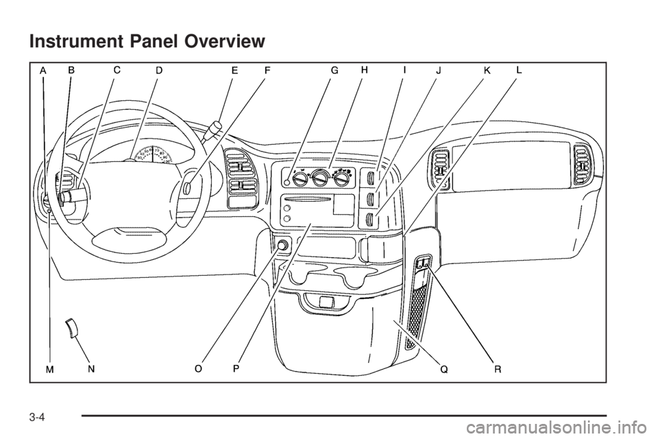 CHEVROLET ASTRO 2005  Owners Manual Instrument Panel Overview
3-4 