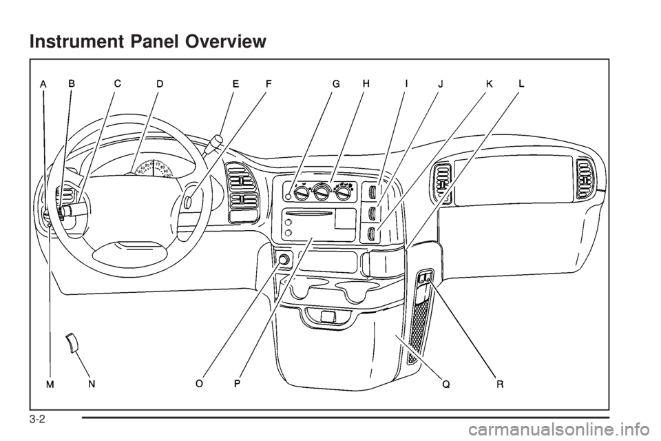 CHEVROLET ASTRO 2004  Owners Manual Instrument Panel Overview
3-2 