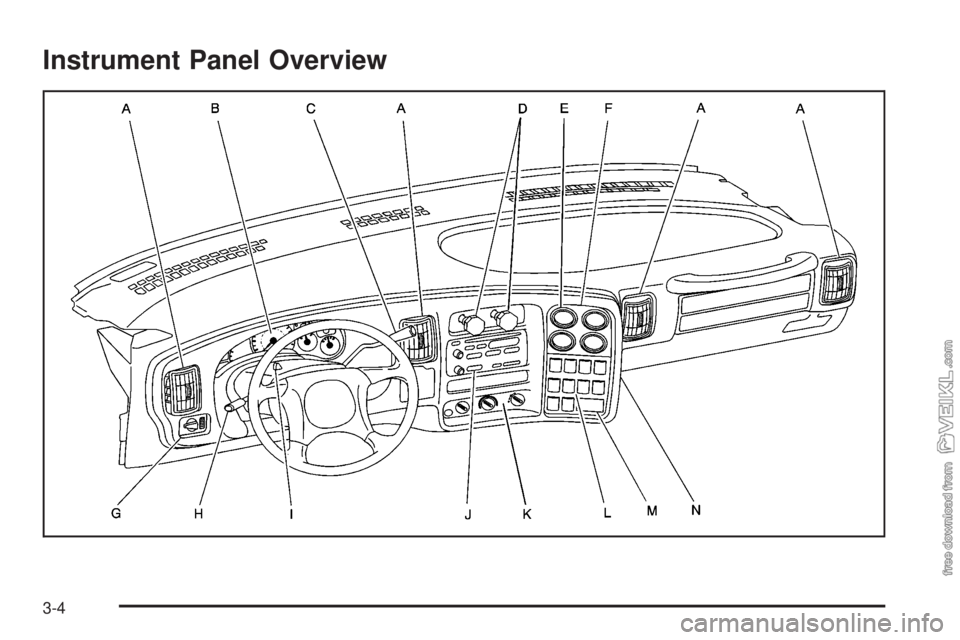 CHEVROLET KODIAK 2005  Owners Manual Instrument Panel Overview
3-4 