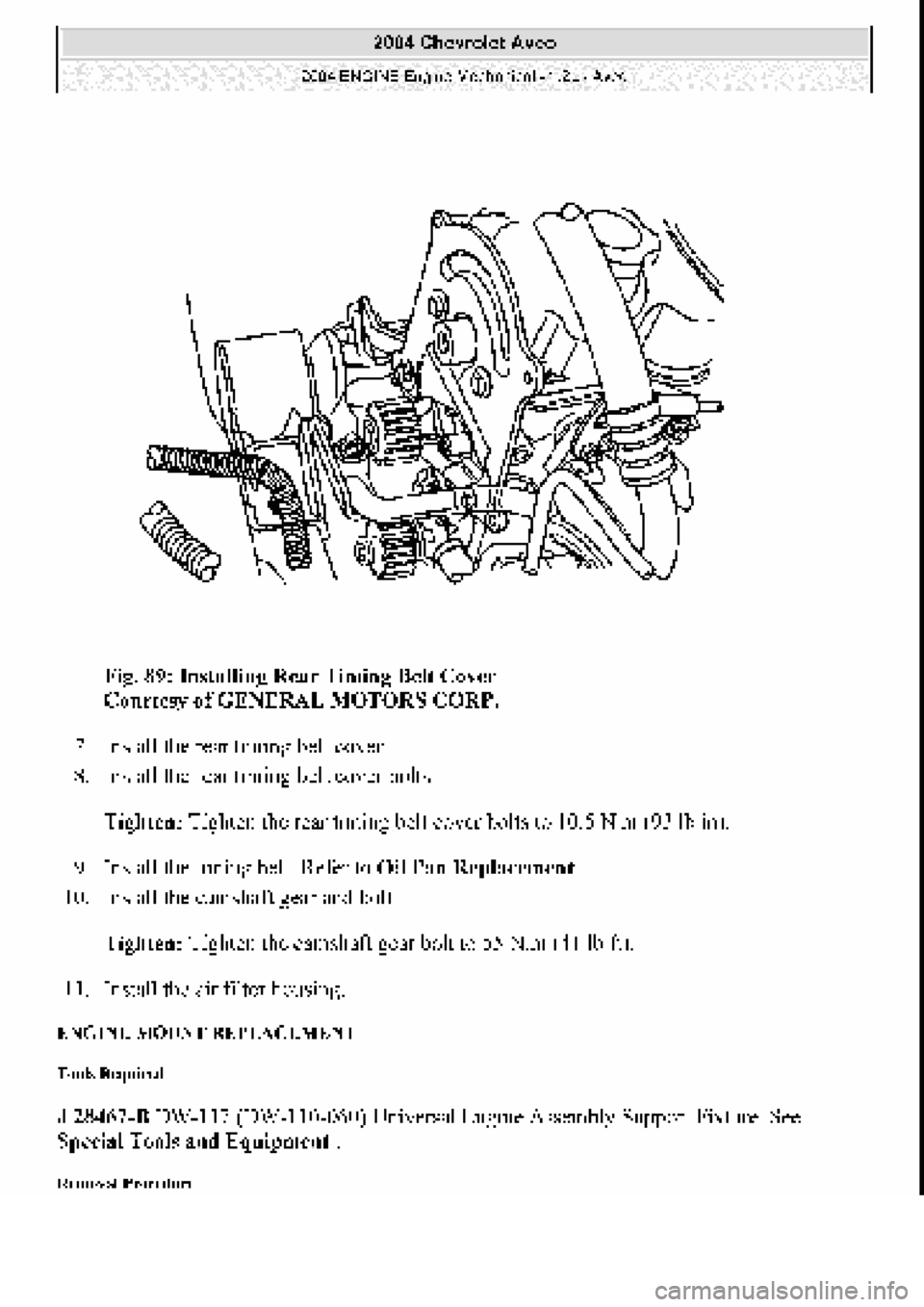 CHEVROLET AVEO 2002  Service Repair Manual 