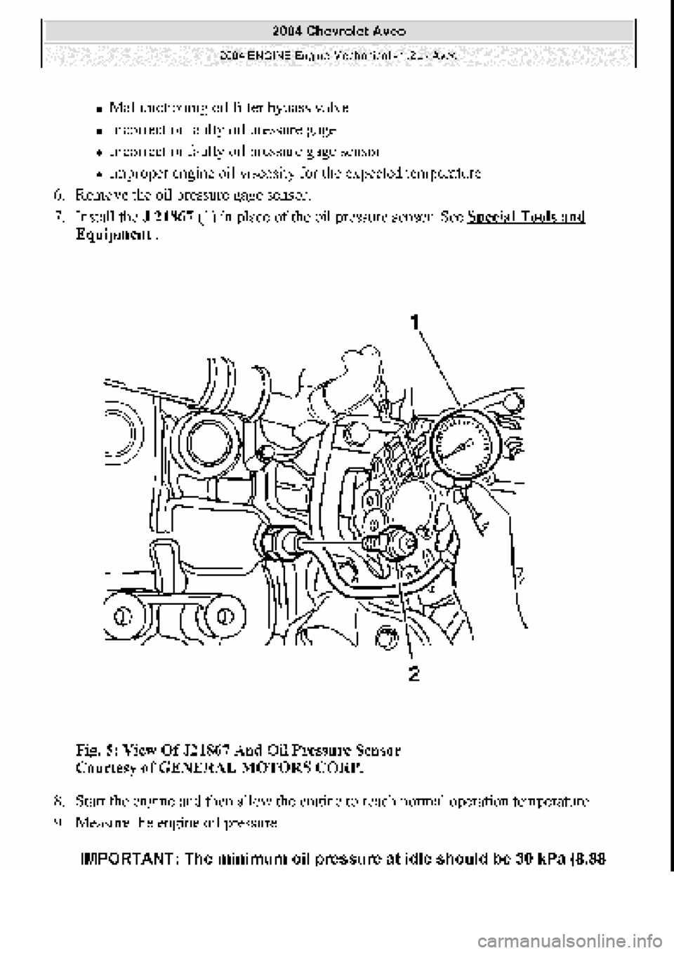 CHEVROLET AVEO 2002  Service Repair Manual 