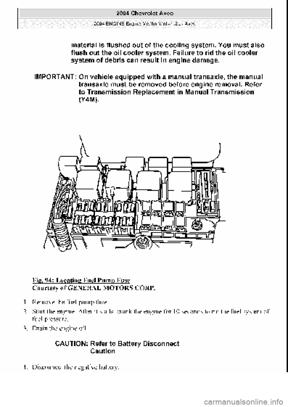 CHEVROLET AVEO 2002  Service Repair Manual 