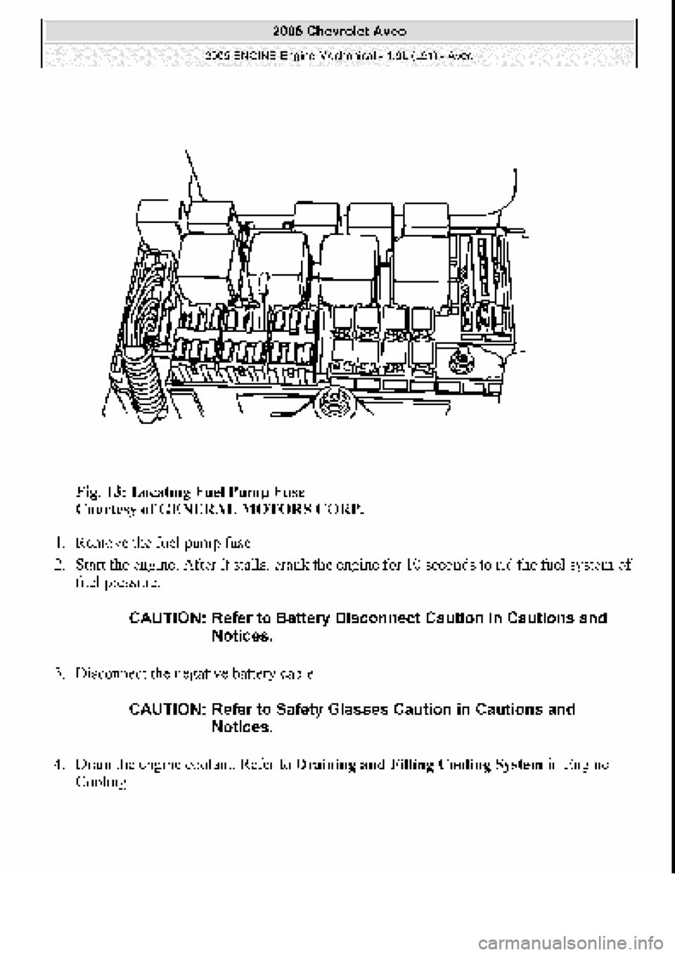 CHEVROLET AVEO 2002  Service Repair Manual 
