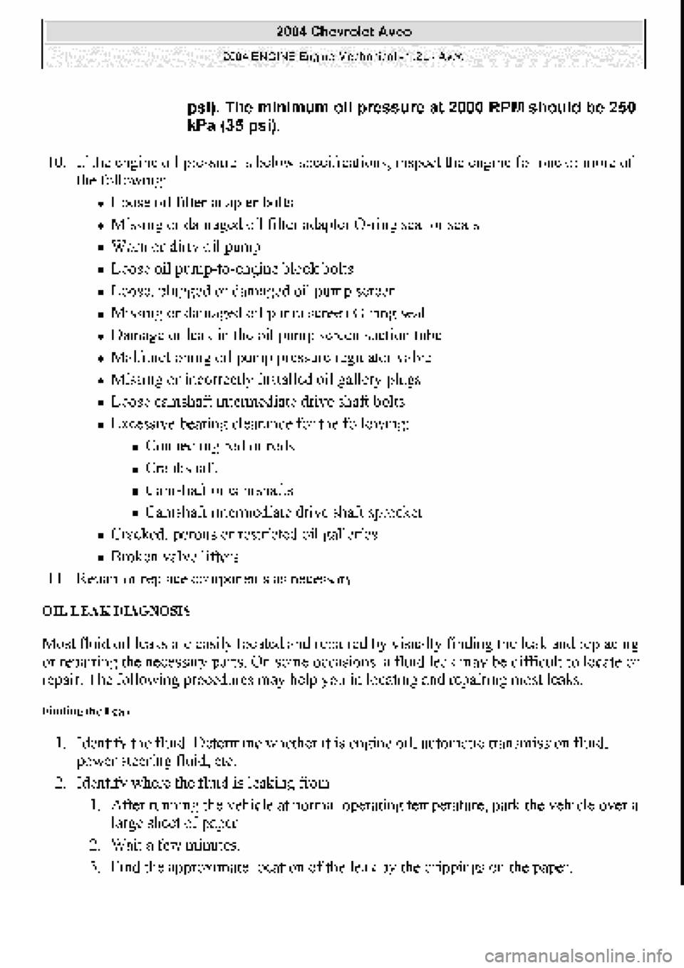 CHEVROLET AVEO 2002  Service Repair Manual 