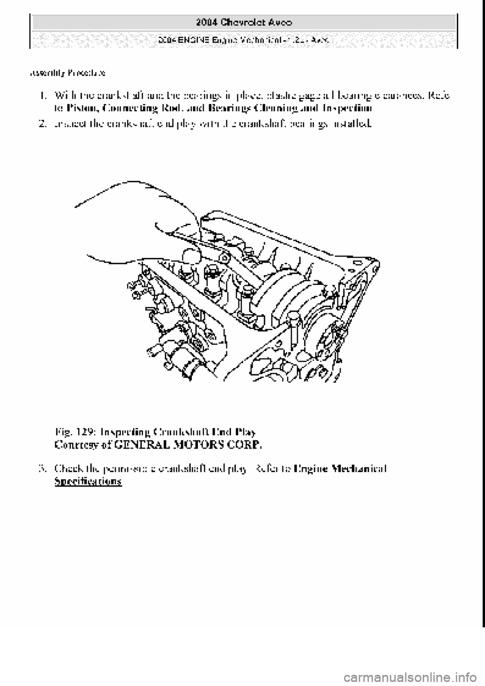 CHEVROLET AVEO 2002  Service Repair Manual 