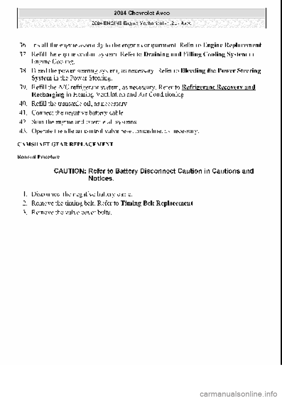 CHEVROLET AVEO 2002  Service Repair Manual 