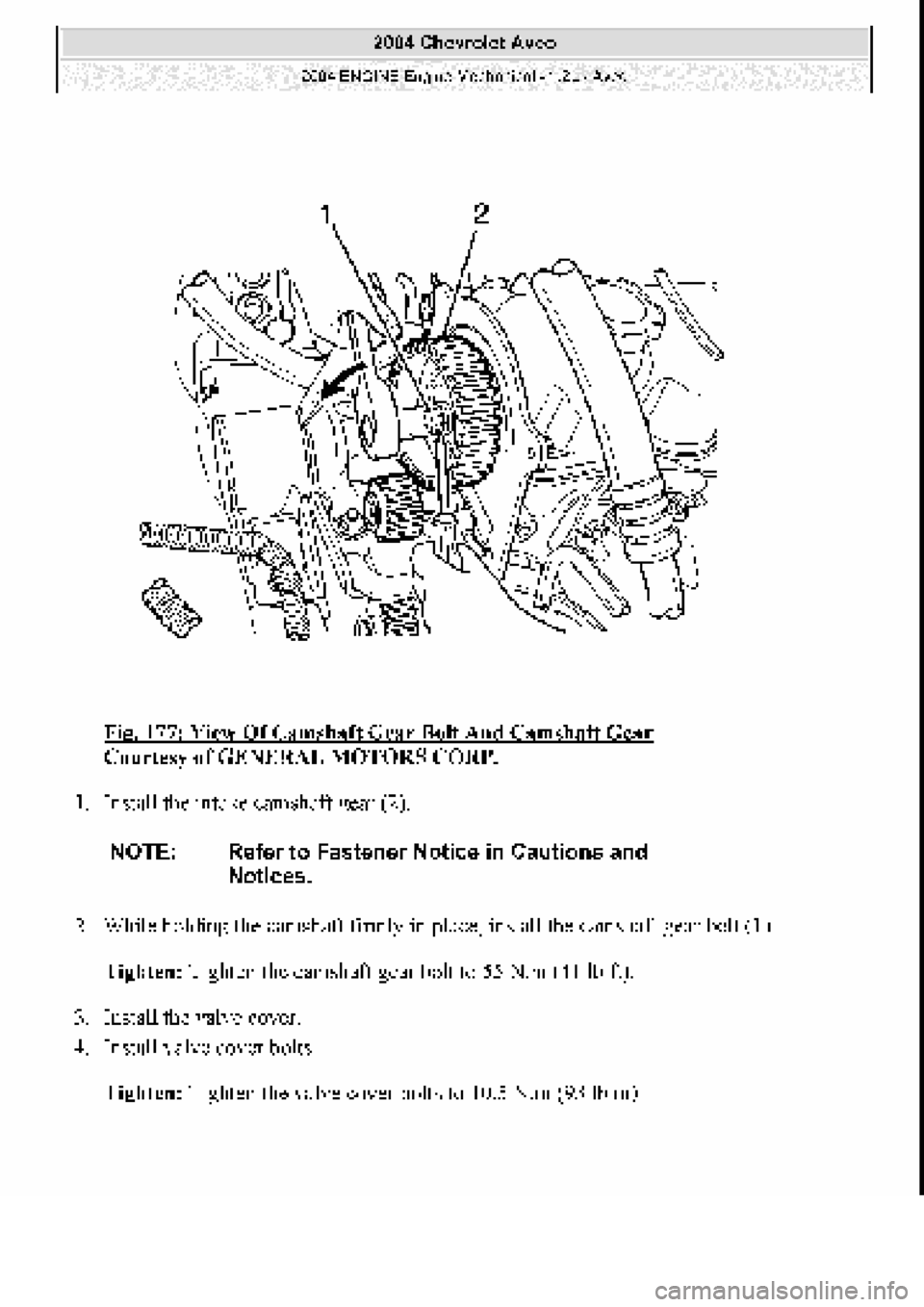 CHEVROLET AVEO 2002  Service Repair Manual 