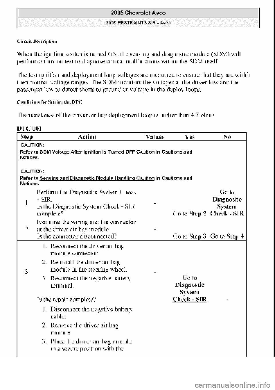CHEVROLET AVEO 2002  Service Repair Manual 