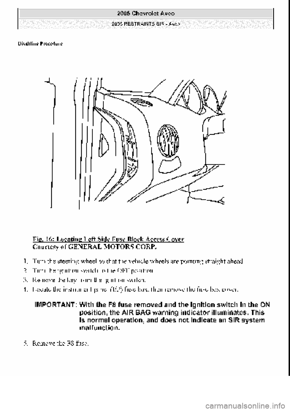 CHEVROLET AVEO 2002  Service Repair Manual 