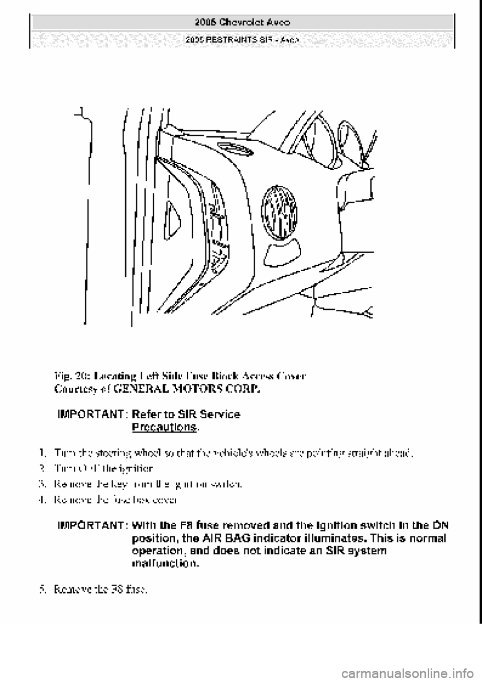 CHEVROLET AVEO 2002  Service Repair Manual 