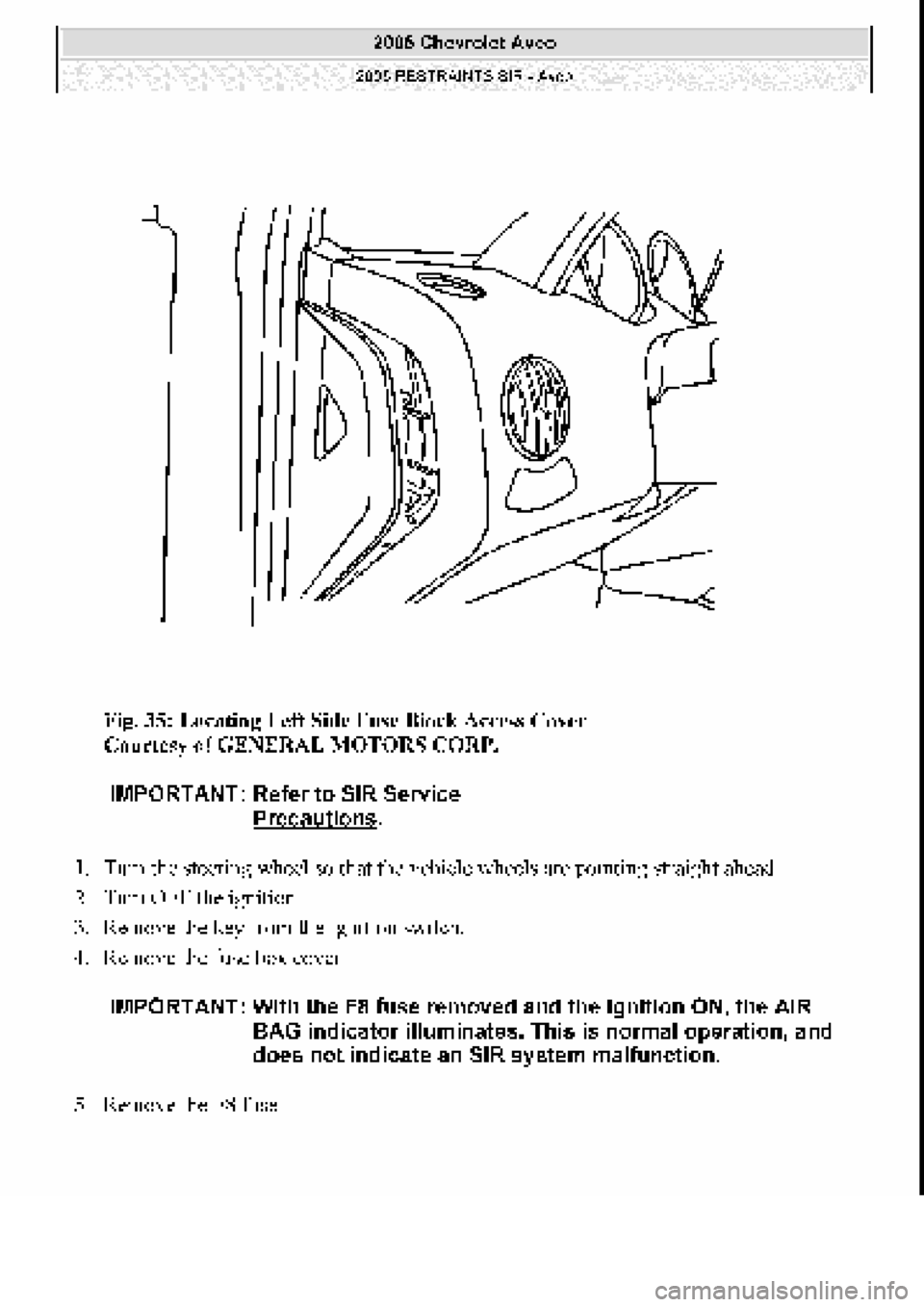 CHEVROLET AVEO 2002  Service Repair Manual 