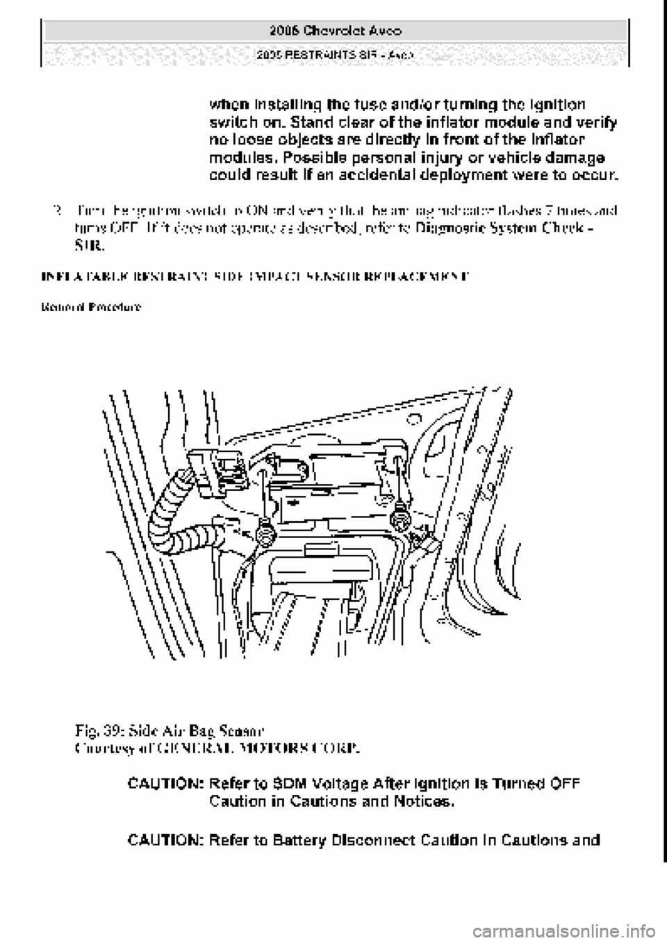 CHEVROLET AVEO 2002  Service Repair Manual 