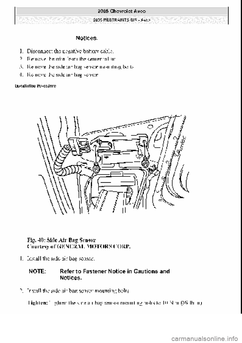 CHEVROLET AVEO 2002  Service Repair Manual 