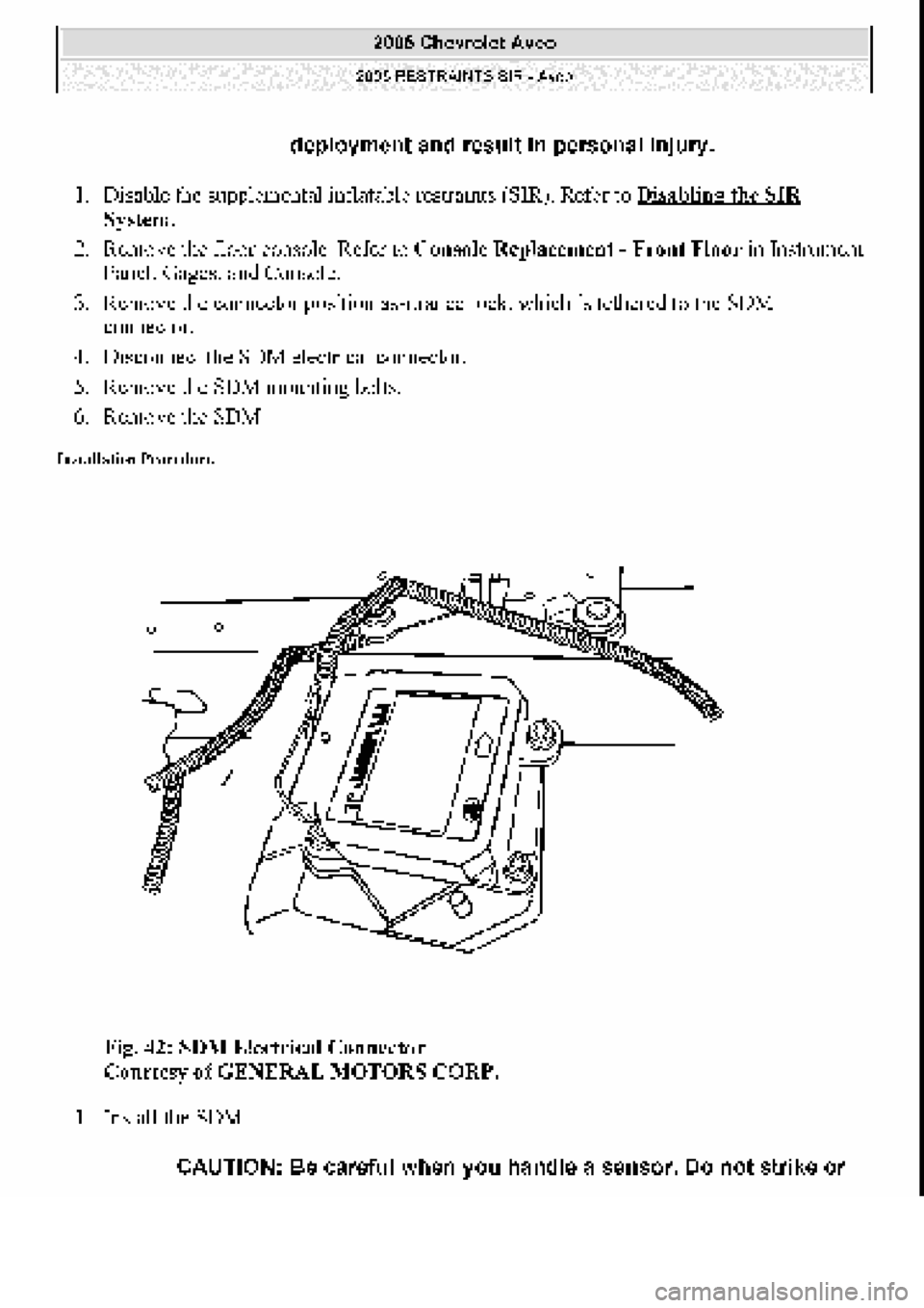 CHEVROLET AVEO 2002  Service Repair Manual 