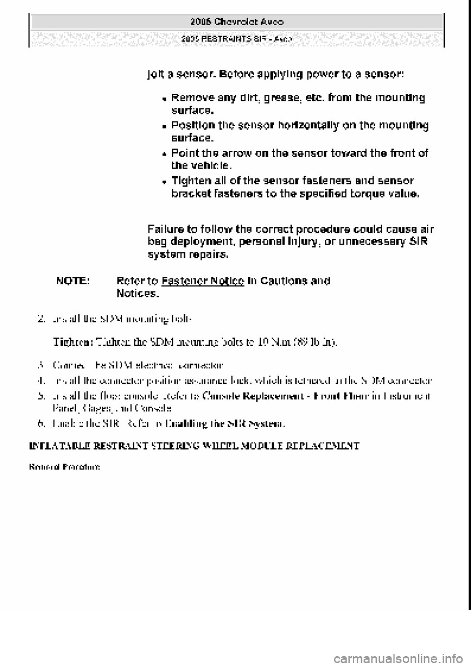 CHEVROLET AVEO 2002  Service Repair Manual 