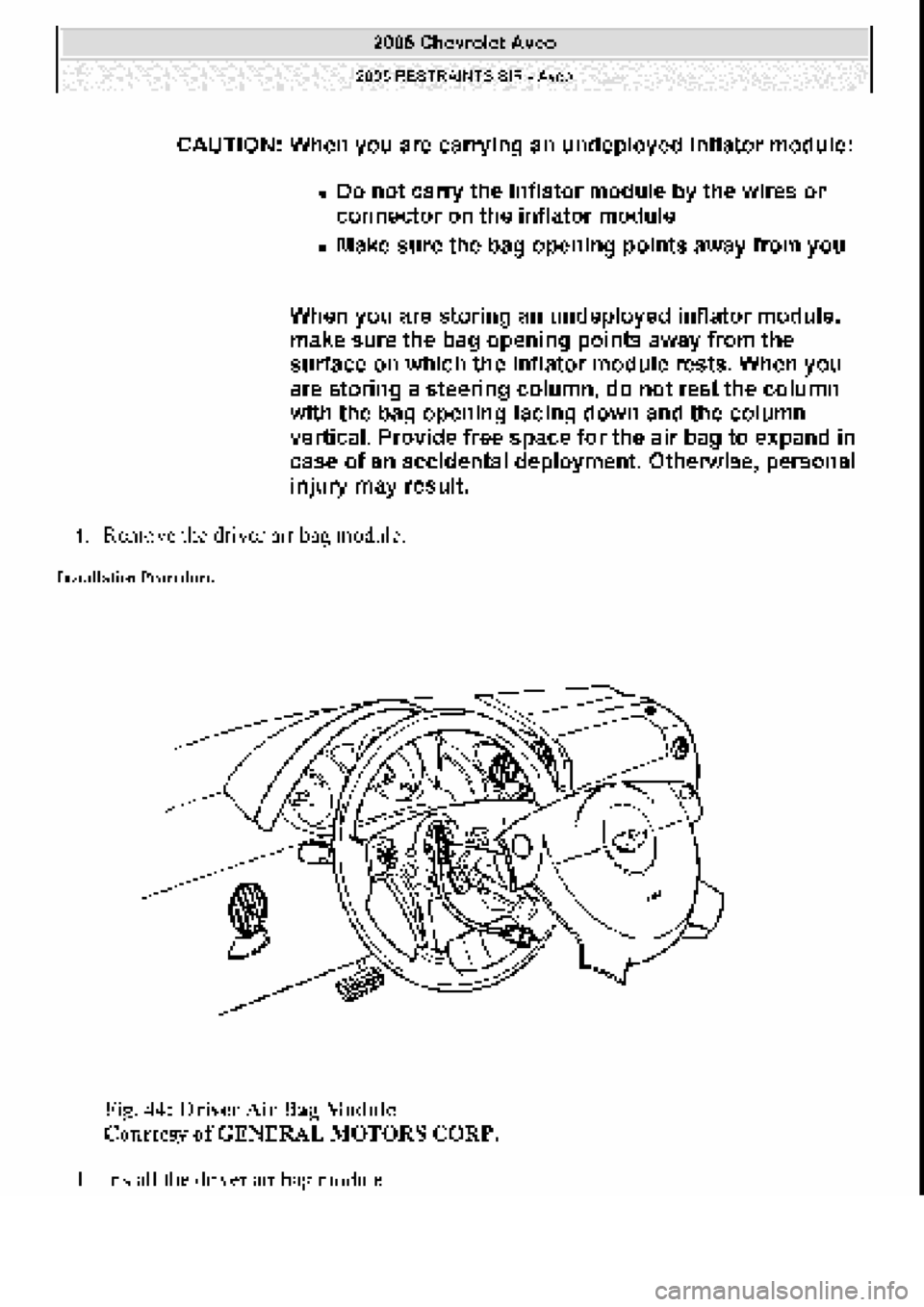 CHEVROLET AVEO 2002  Service Repair Manual 