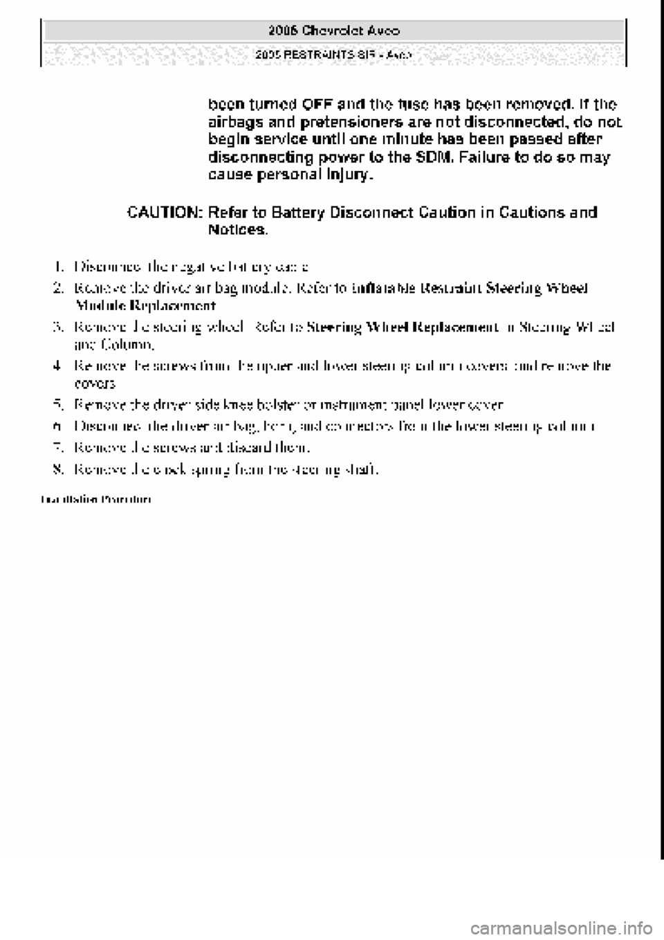 CHEVROLET AVEO 2002  Service Repair Manual 