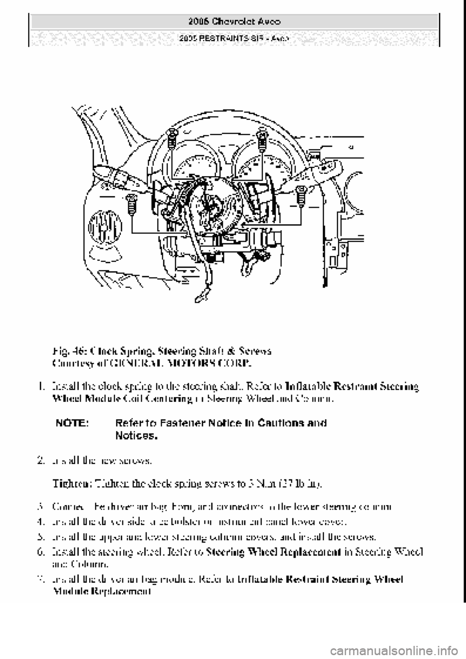 CHEVROLET AVEO 2002  Service Repair Manual 
