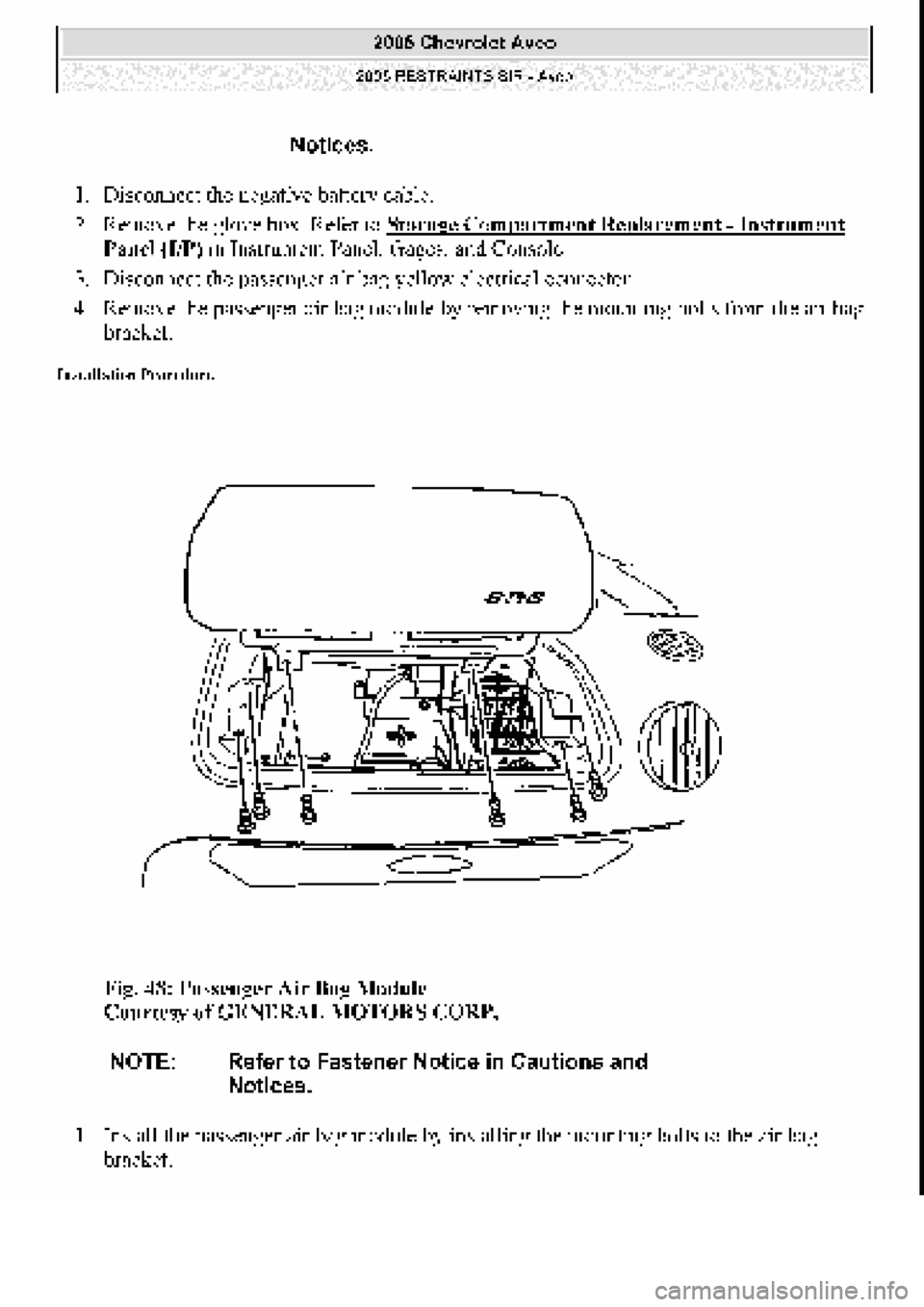 CHEVROLET AVEO 2002  Service Repair Manual 
