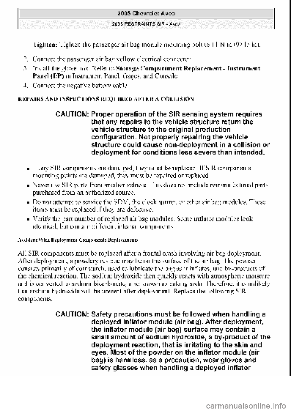 CHEVROLET AVEO 2002  Service Repair Manual 