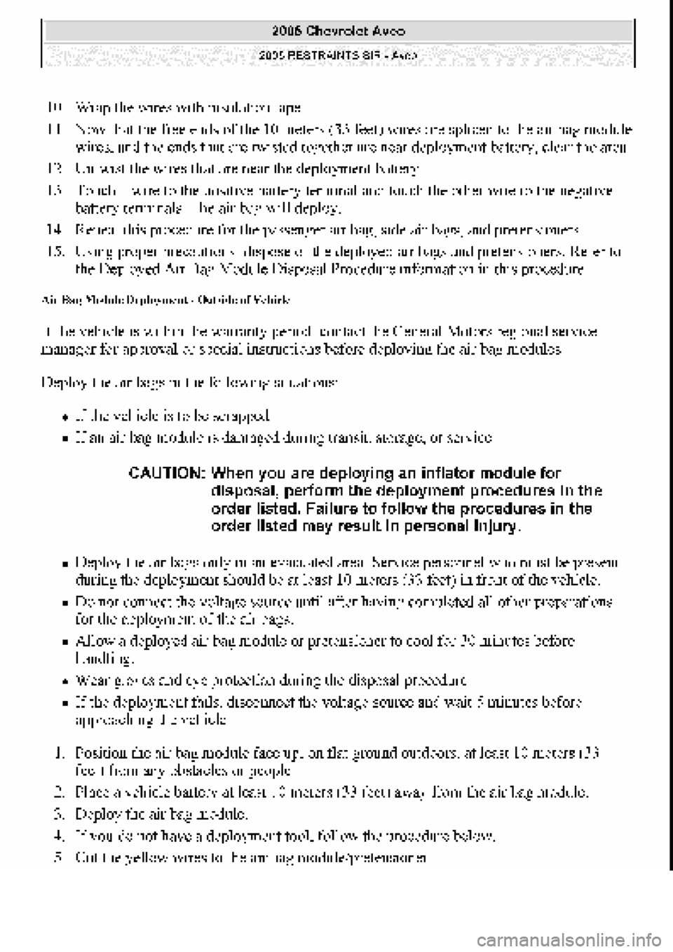 CHEVROLET AVEO 2002  Service Repair Manual 