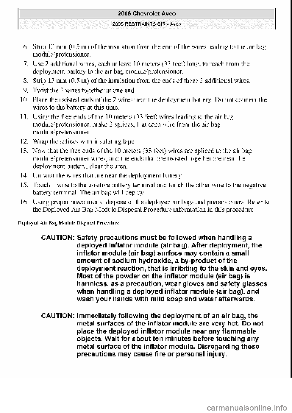 CHEVROLET AVEO 2002  Service Repair Manual 