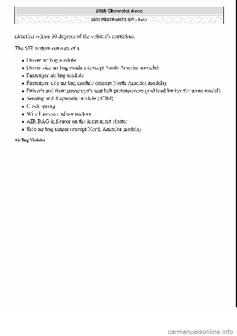 CHEVROLET AVEO 2002  Service Repair Manual 