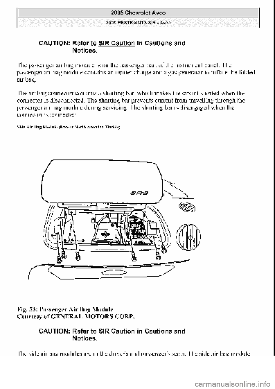 CHEVROLET AVEO 2002  Service Repair Manual 