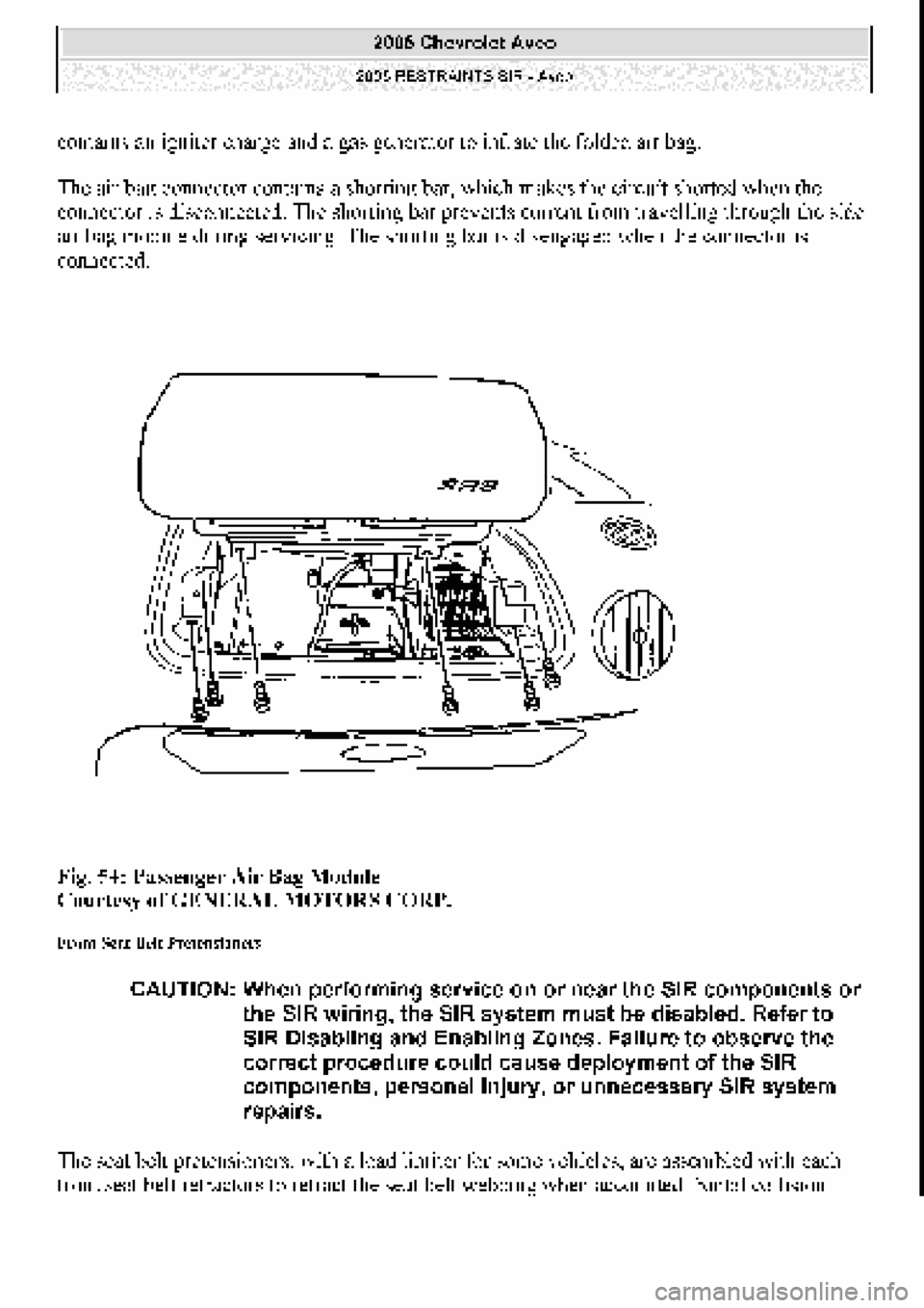 CHEVROLET AVEO 2002  Service Repair Manual 