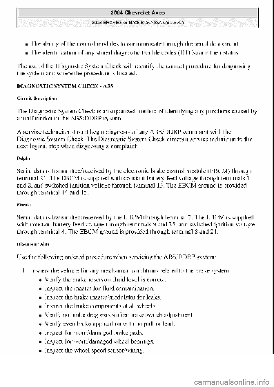 CHEVROLET AVEO 2002  Service Repair Manual 