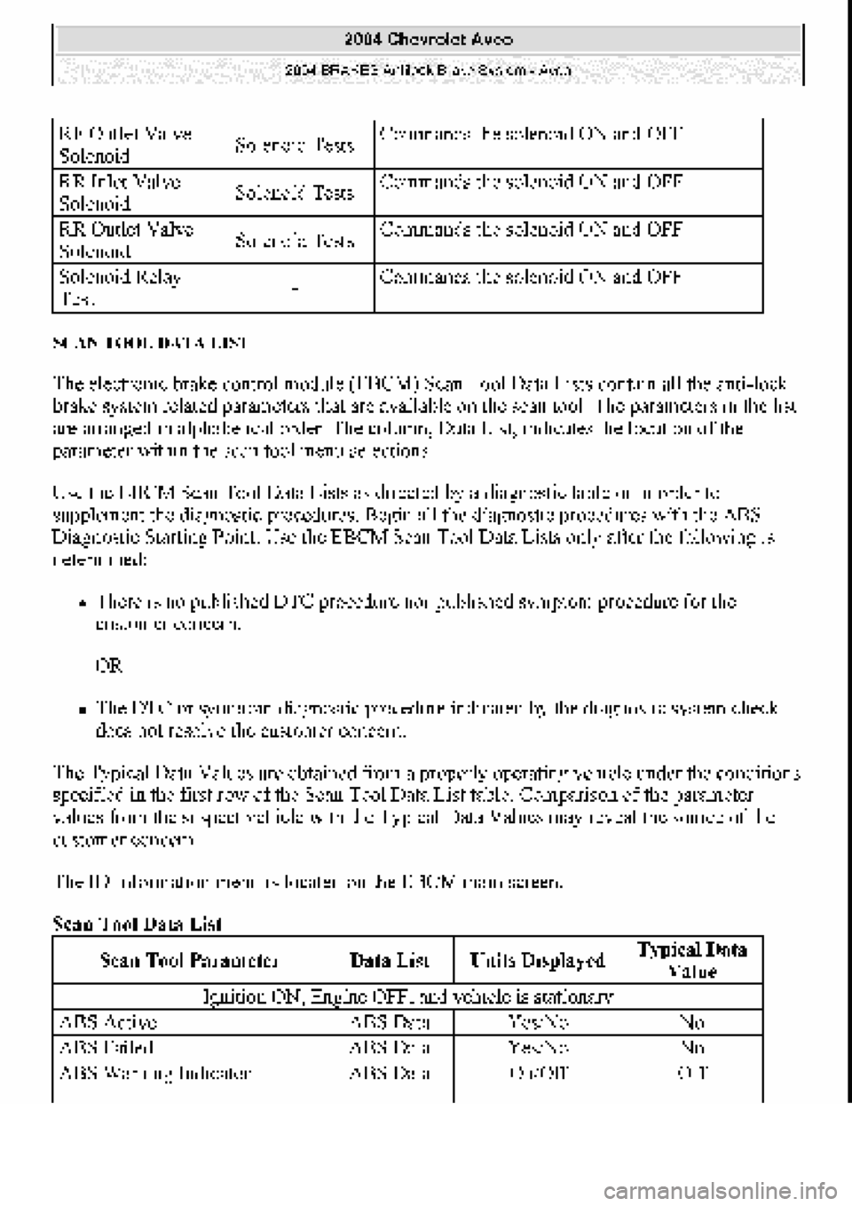 CHEVROLET AVEO 2002  Service Repair Manual 