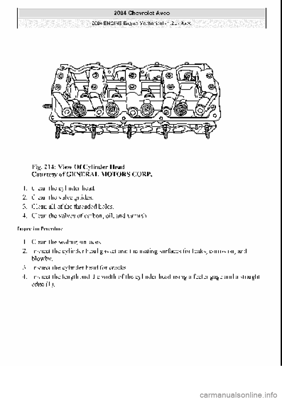 CHEVROLET AVEO 2002  Service Repair Manual 