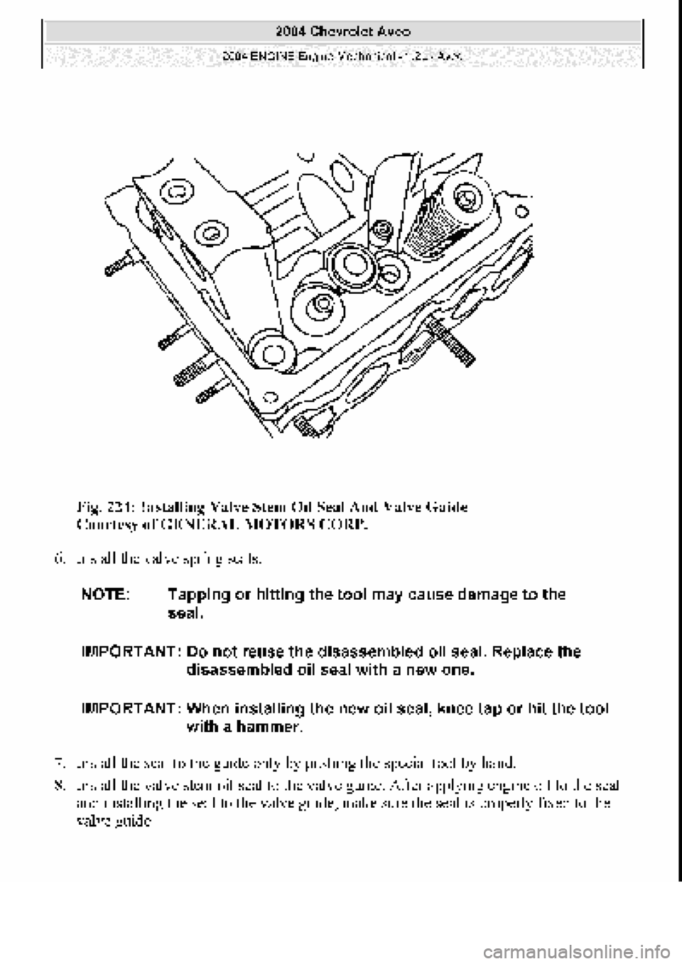 CHEVROLET AVEO 2002  Service Repair Manual 