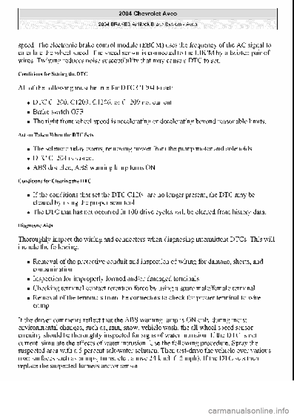 CHEVROLET AVEO 2002  Service Repair Manual 