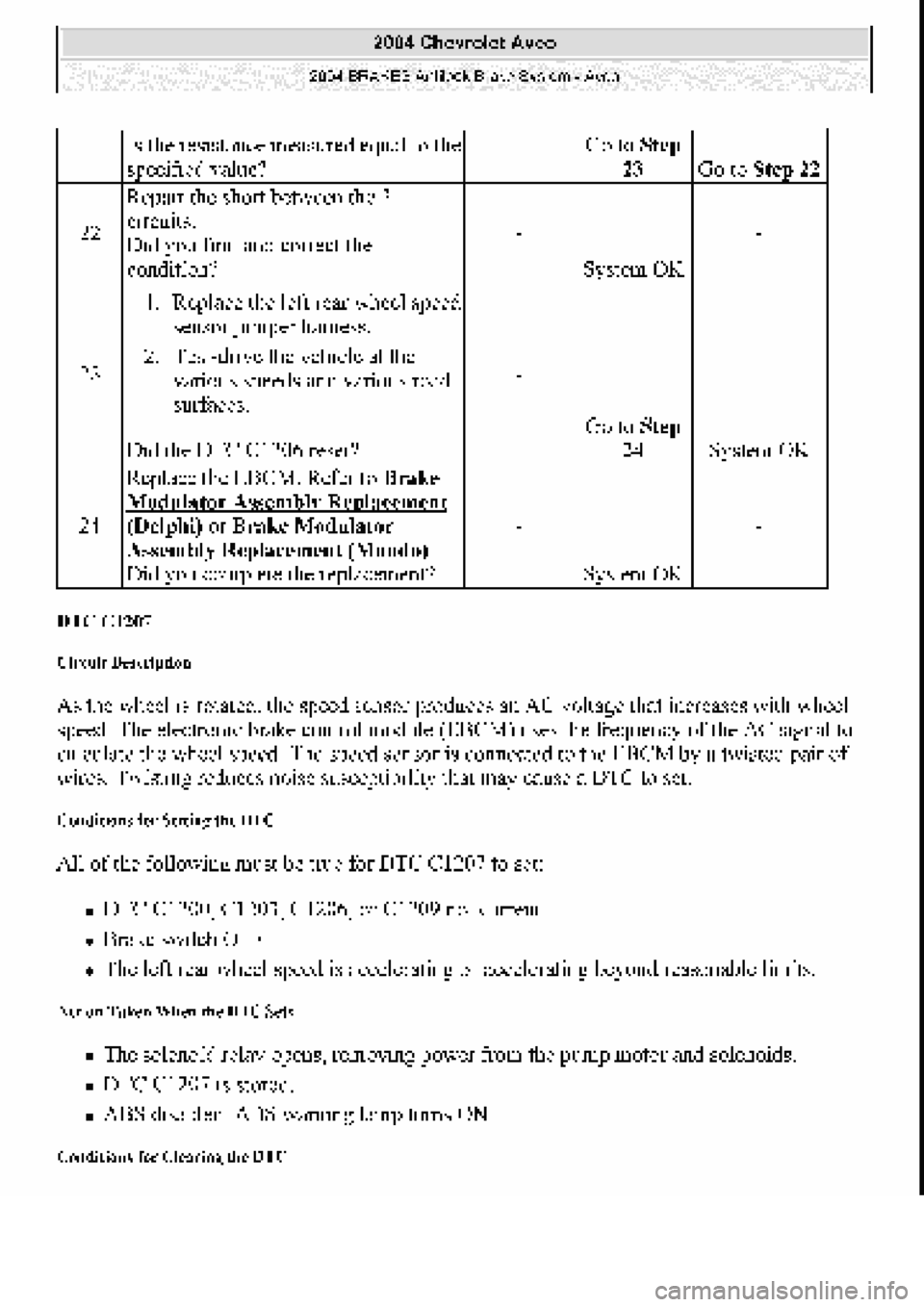 CHEVROLET AVEO 2002  Service Repair Manual 