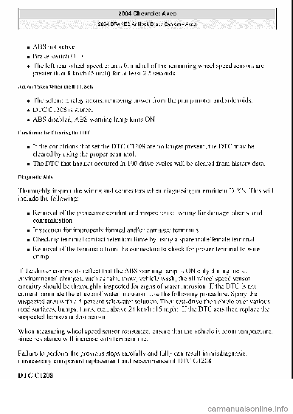 CHEVROLET AVEO 2002  Service Repair Manual 