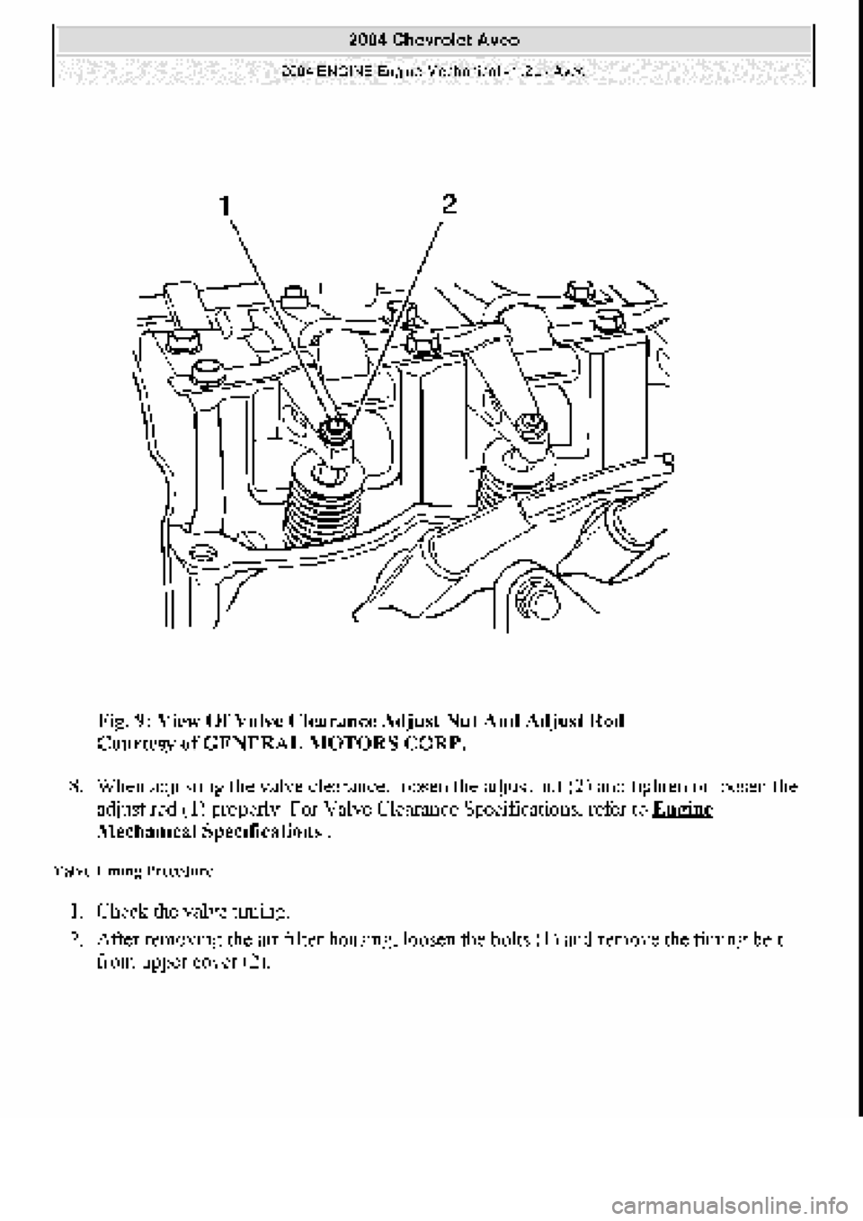 CHEVROLET AVEO 2002  Service Repair Manual 