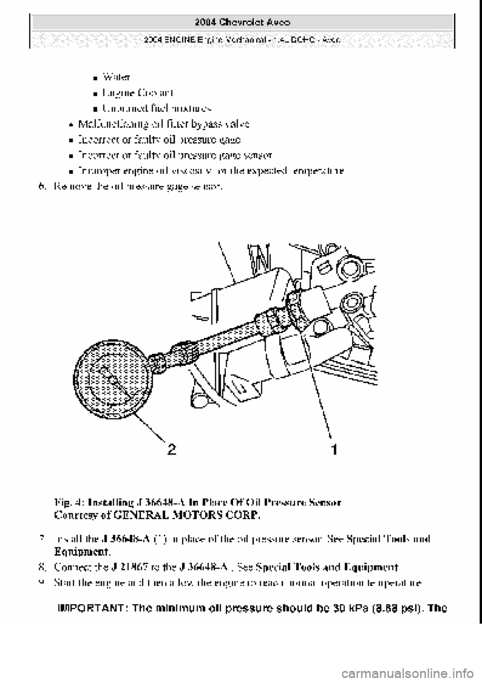 CHEVROLET AVEO 2002  Service Repair Manual 