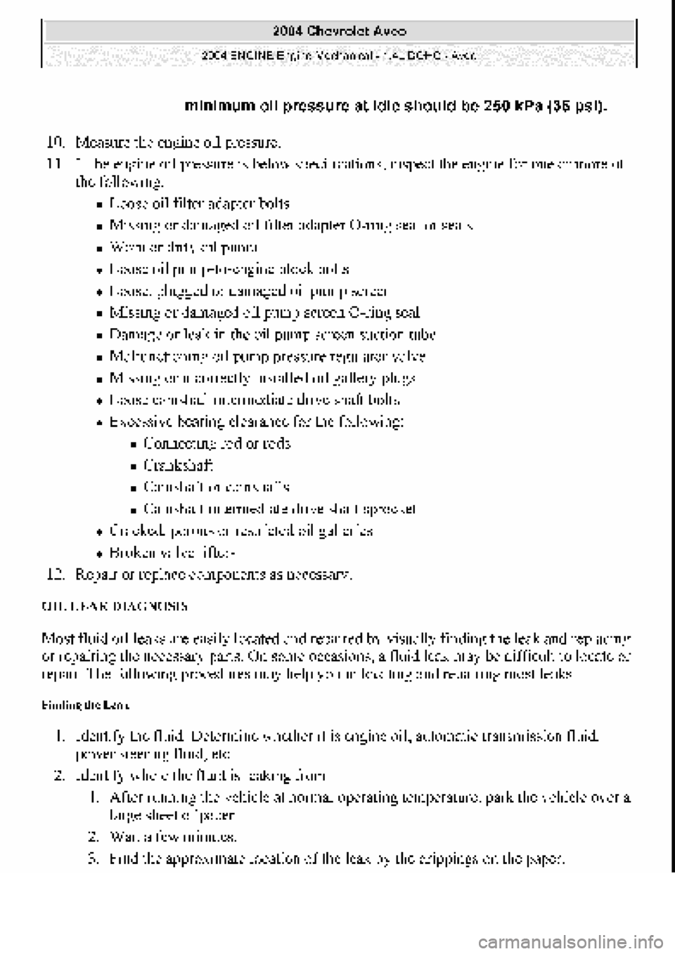 CHEVROLET AVEO 2002  Service Repair Manual 
